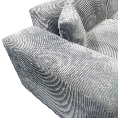 Canapé D'angle Réversible Lana En Velours Côtelé / Gris
