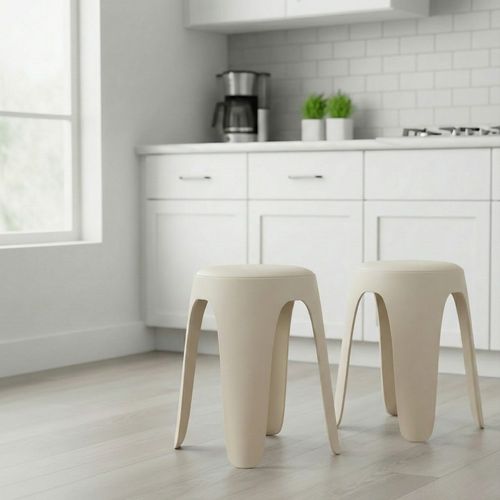 Lot De 2 Tabourets Empilables Tom / Beige