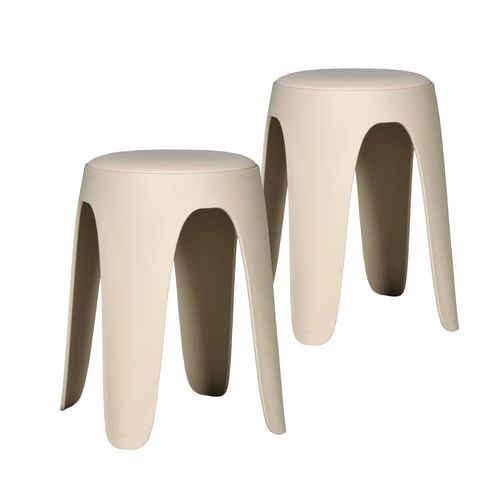 Lot De 2 Tabourets Empilables Tom / Beige