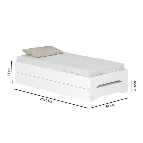 Lot De 2 Lits Empilables Bingo 90x200 + 2 Sommiers / Blanc