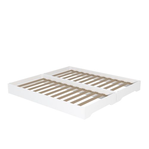Lot De 2 Lits Empilables Bingo 90x200 + 2 Sommiers / Blanc