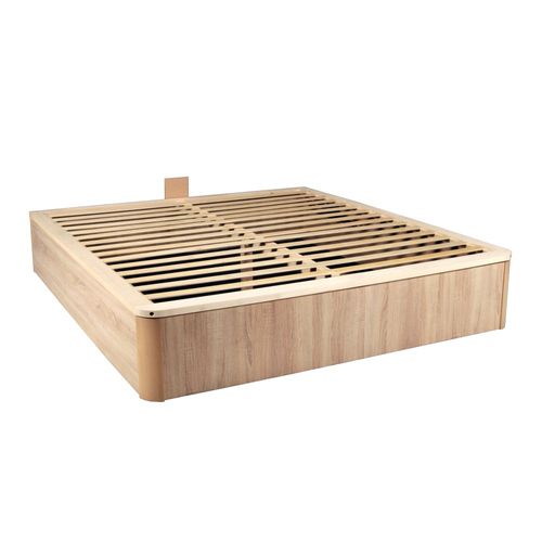 Lit Coffre 180x200cm Verso + 1 Sommier / Décor Chêne Blanchi