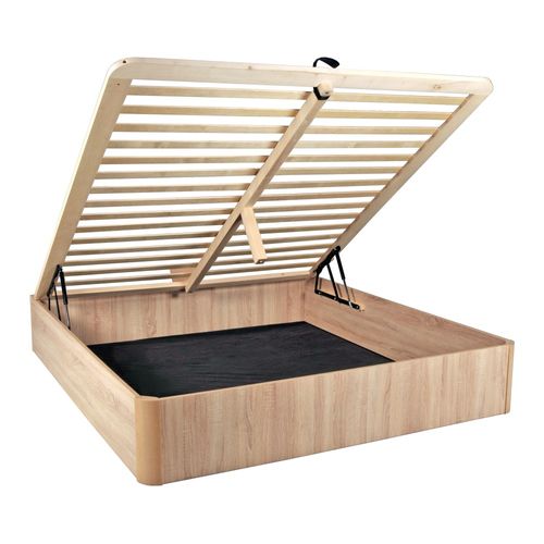 Lit Coffre 180x200cm Verso + 1 Sommier / Décor Chêne Blanchi