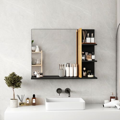 Miroir de salle de bain BRS43C - 63x5x48.5 cm – Bois Clair