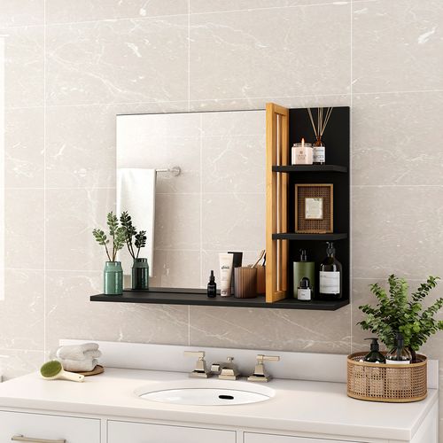 Miroir de salle de bain BRS43C - 63x5x48.5 cm – Bois Clair
