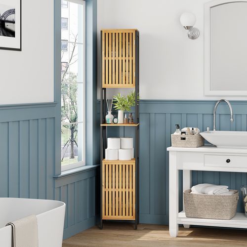 Colonne de salle de bain BRS43F - Bois Clair