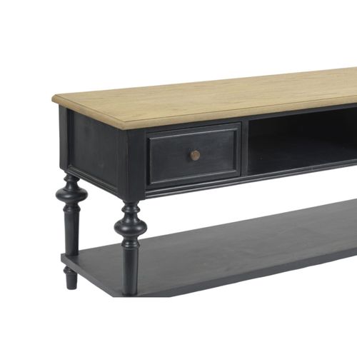 Meuble TV Bas En Bois 2 Tiroirs 1 Niche Et 1 Tablette - Neyla