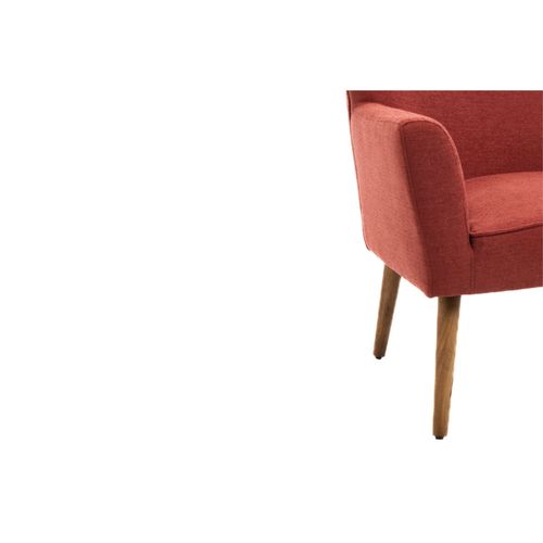 Fauteuil à Accoudoirs En Tissu Uni Et Pieds En Bois - Heron