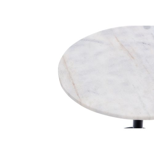 Bout De Canapé Tulipe En Métal Noir Et Marbre Blanc D55 - Argos