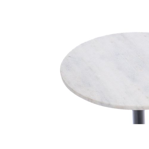 Bout De Canapé Tulipe En Métal Noir Et Marbre Blanc D40 - Argos