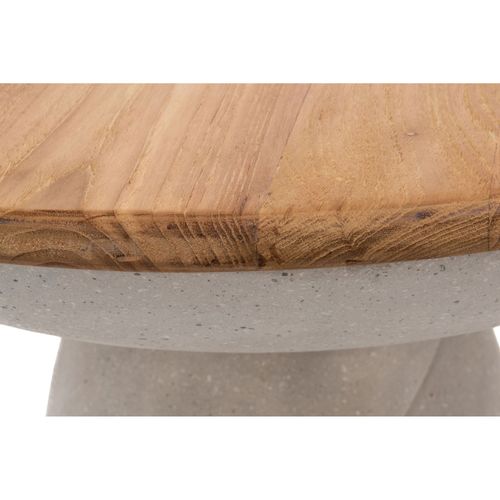 Bout De Canapé Organique En Composite Gris Et Teck D54 - Yukon