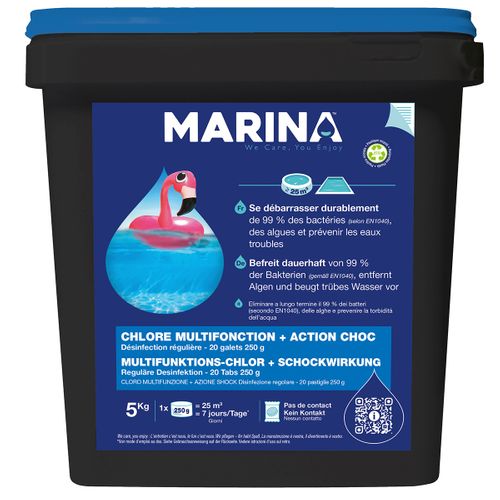 Galets Bi-couche Chlore Multifonction Lent Et Rapide 250g 5kg - 888279
