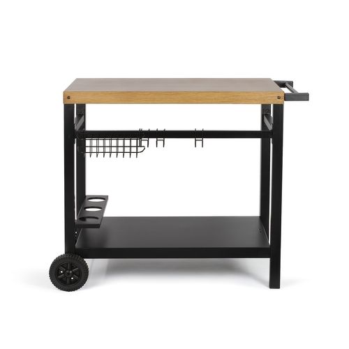 Chariot Pour Plancha Noir/bois - Gs131