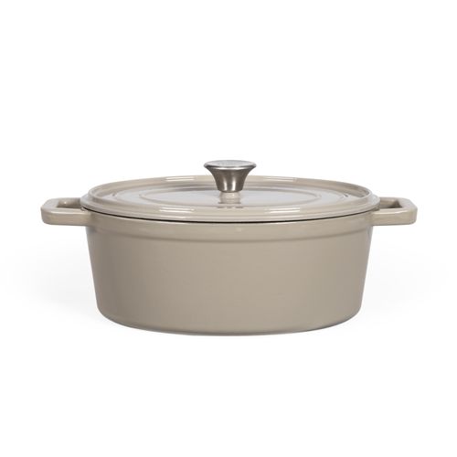 Cocotte Ovale En Fonte 29cm Beige - Mep129g