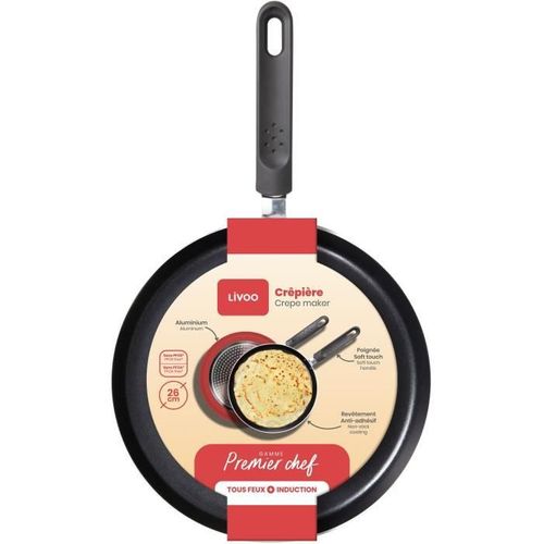 Premier Chef - Crêpière 26 Cm - Mep149 - Antiadhésif Sans Pfoa Ni Pfos- Tous Feux Dont Induction