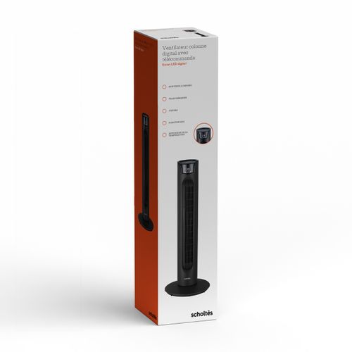 Ventilateur Colonne 40w 3 Vitesses Noir - Scveldt78n