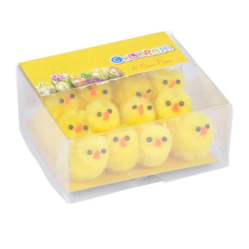Lot De 12 Poussins "piou Piou" 2cm Jaune