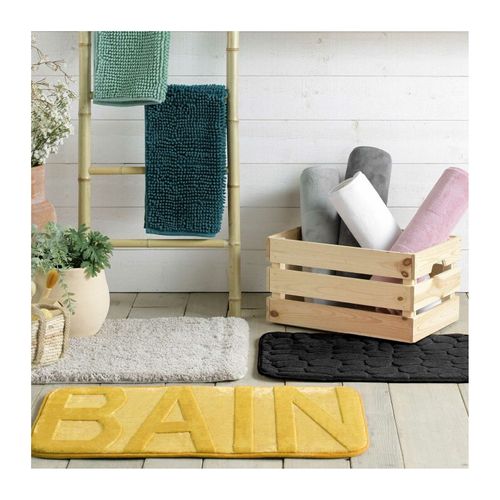 Tapis De Bain Microfibre "relief" 45x75cm Blanc