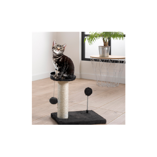 Arbre à Chat Avec Jouets "1 Plateforme" 28cm Gris