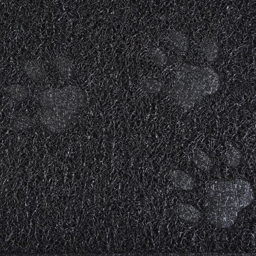 Tapis Repas Pour Chien et Chat Déco "pattes" 40cm Noir