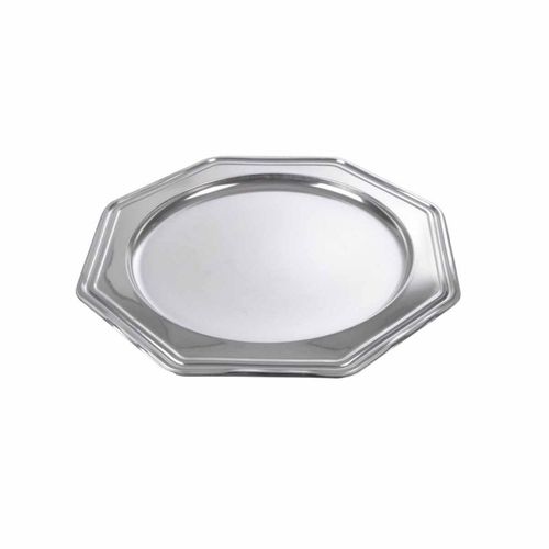 Lot De 2 Plateaux Déco "octogonaux" 30cm Argent