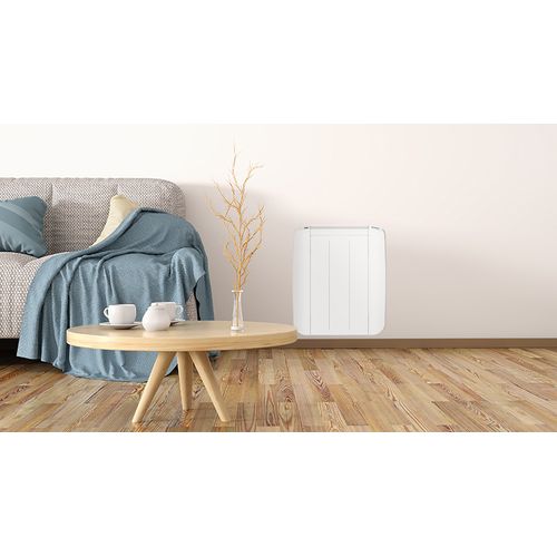 Thecof1000n - Radiateur Fonte - Inertie Sèche - 1000w - Ecran Lcd - 3 Programmes - Blanc