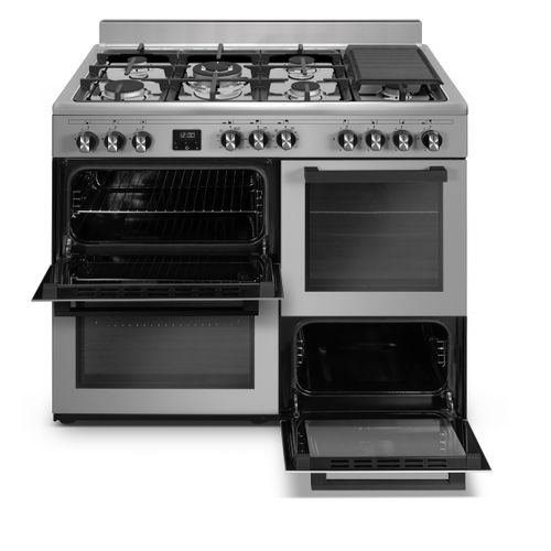 Piano De Cuisson - Scg71mfxp - 7 Feux Gaz - Wok - 3 Fours Électriques - Inox