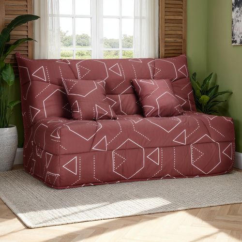 Banquette lit BZ CELIA 2 tissu hexagone brique