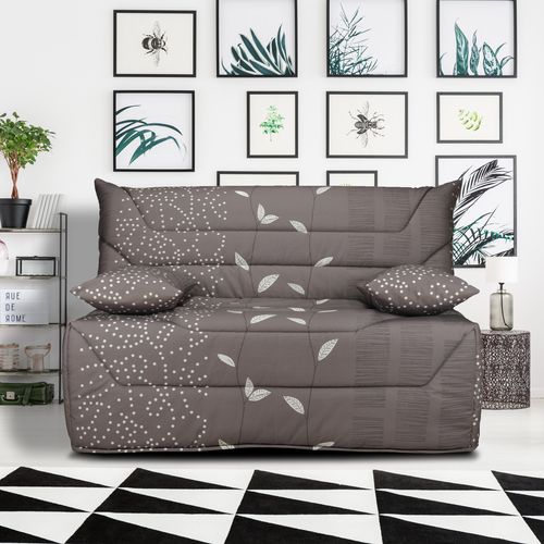 Banquette-lit BZ CALIFORNIA 2 tissu feuille taupe