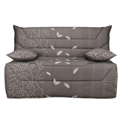 Banquette-lit BZ CALIFORNIA 2 tissu feuille taupe