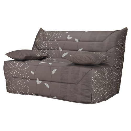 Banquette-lit BZ CALIFORNIA 2 tissu feuille taupe