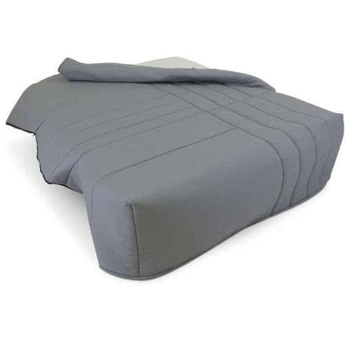 Banquette BZ 2 Places Becci - Tissu Gris - Matelas Bultex - L142 X P101 X H95cm