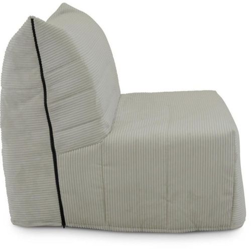 Banquette BZ 2 Places Becci - Velours Côtelé Beige - Matelas Bultex - Fabrication Française