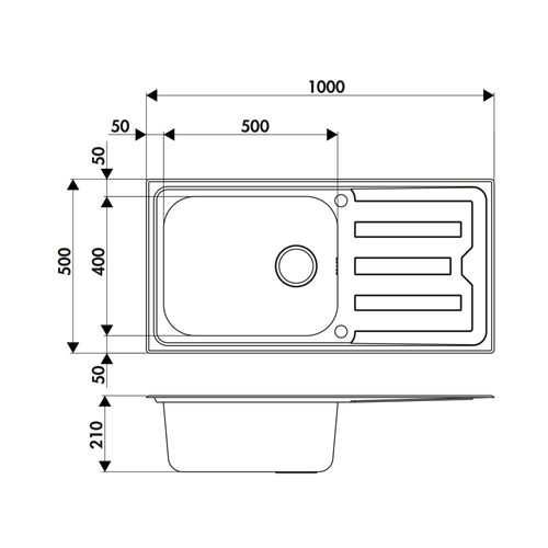 Évier Inox Mini Structure Luisina Nuance 1 Grand Bac 1 Égouttoir