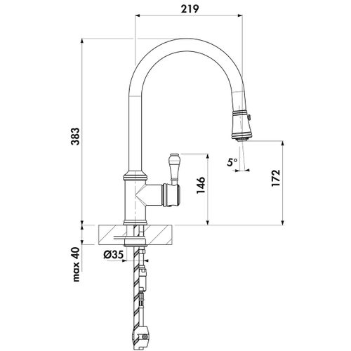 Robinet Douchette Vintage Anthracite Chambord Oscar
