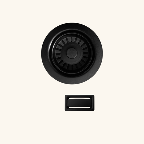 Kit Bonde Et Trop Plein Inox Noir Brillant Albey Pour Vidage 1 Bac Évier Granit Ou Inox