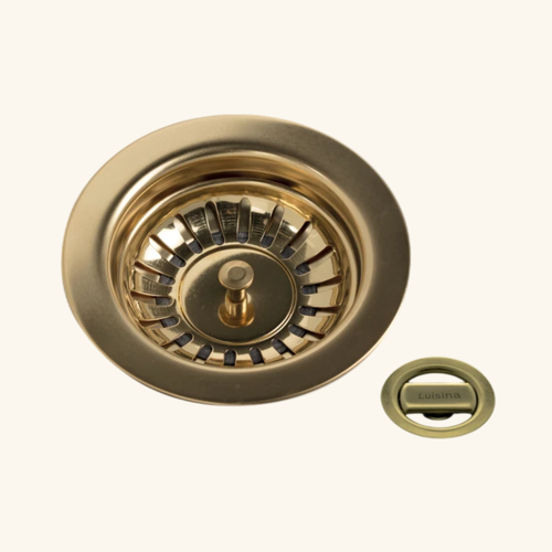 Kit Bonde + Trop Plein En Inox Doré Brillant Luisina Pour Évier Quadrille