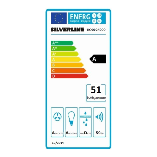 Hotte Cuisine Murale Silverline Evora Noire Connectée 90 Cm