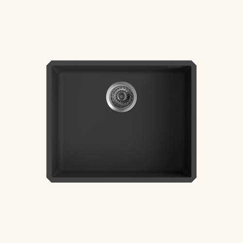 Évier Sous-plan Granit Full Noir Luisina Paquita 1 Bac 536x436