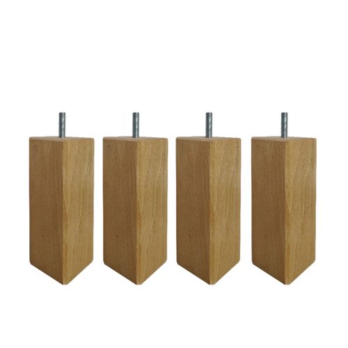 Jeu de 4 pieds hêtre h.14,5 cm DREAMEA CARRE