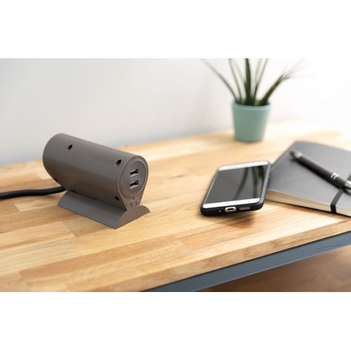 Multiprise Canapé 1 Prise 2p+t 16a + 2 USB - Marron - Thomson