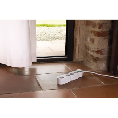 Bloc Multiprise Home Green 4 Prises 2p+t - Blanc - Zenitech