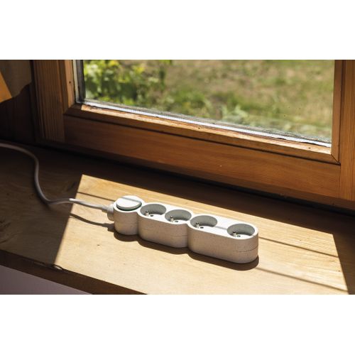 Bloc Multiprise Home Green 4 Prises 2p+t - Blanc - Zenitech