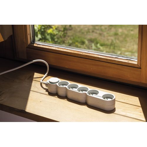 Bloc Multiprise Home Green 5 Prises 2p+t - Blanc - Zenitech