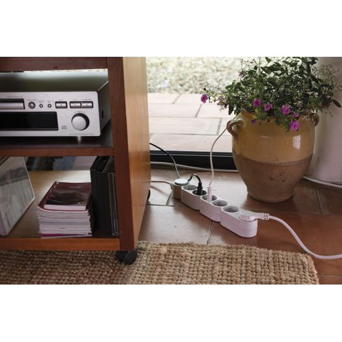 Bloc Multiprise Écoresponsable 6 Prises 2p+t Home Green - Blanc - Zenitech