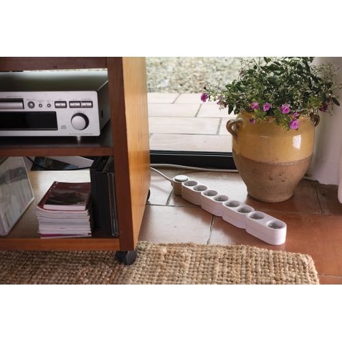 Bloc Multiprise Home Green 8 Prises 2p+t - Blanc - Zenitech