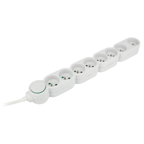 Bloc Multiprise Home Green 8 Prises 2p+t - Blanc - Zenitech
