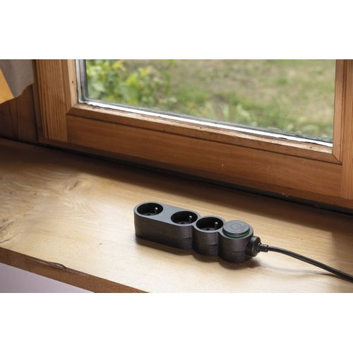 Bloc Multiprise Home Green 3 Prises 2p+t - Noir - Zenitech