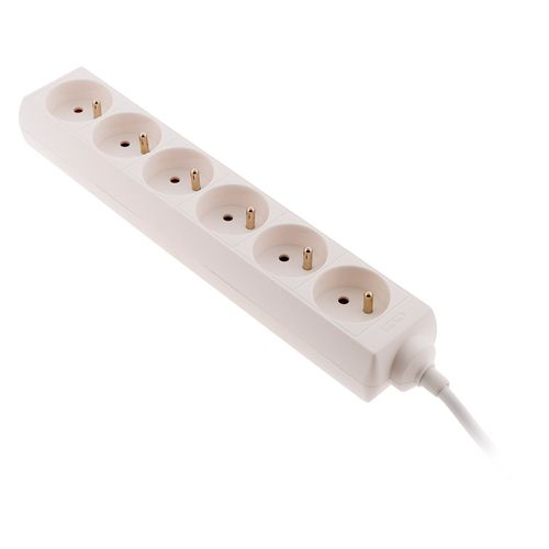 Bloc Multiprise 6 Prises 2p+t 16a Blanc - Zenitech