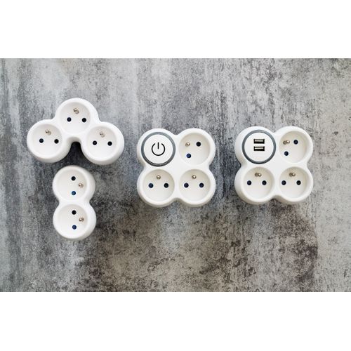 Biplite Pour Façade 2x16a - Gris Et Blanc - Boléa - Zenitech